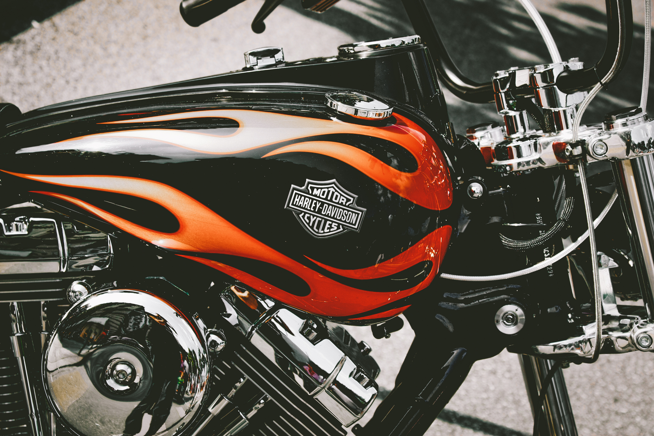 Red and Black Harley Davidson Motorcycle
